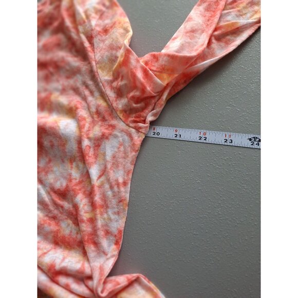 Ruby Rd Favorites Tie Dye 3/4 Sleeve Top Womens Large Orange White - Picture 4 of 5